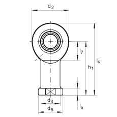 桿端軸承 GIR20-DO, 根據(jù) DIN ISO 12 240-4 標(biāo)準(zhǔn)，帶右旋內(nèi)螺紋，需維護(hù)