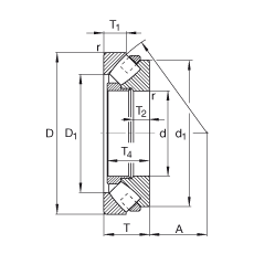 推力調(diào)心滾子軸承 29248-E1-MB, 根據(jù) DIN 728/ISO 104 標(biāo)準(zhǔn)的主要尺寸，單向，可分離