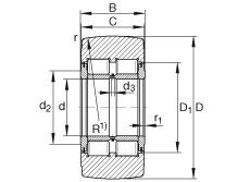 支撐型滾輪 NNTR130X310X146-2ZL, 滿裝滾子，軸向引導(dǎo)，兩側(cè)唇密封