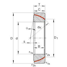 角接觸關節(jié)軸承 GE55-SW, 根據(jù) DIN ISO 12 240-2 標準，免維護