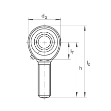 桿端軸承 GAKR5-PB, 根據(jù) DIN ISO 12 240-4 標(biāo)準(zhǔn)，帶右旋外螺紋，需維護(hù)