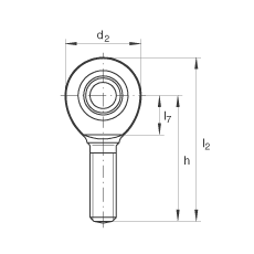 桿端軸承 GAR30-UK, 根據(jù) DIN ISO 12 240-4 標準，帶右旋外螺紋，需維護