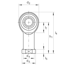 桿端軸承 GIKPR30-PW, 根據(jù) DIN ISO 12 240-4 標(biāo)準(zhǔn)，帶右旋小螺距內(nèi)螺紋，需維護(hù)