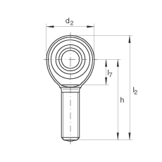 桿端軸承 GAKR25-PW, 根據(jù) DIN ISO 12 240-4 標(biāo)準(zhǔn)，帶右旋外螺紋，需維護(hù)