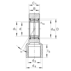 液壓桿端軸承 GIHRK70-DO, 根據(jù) DIN ISO 12 240-4 標(biāo)準(zhǔn)，帶右旋螺紋夾緊裝置，需維護(hù)