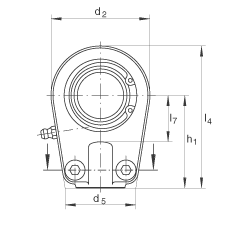 液壓桿端軸承 GIHRK35-DO, 根據(jù) DIN ISO 12 240-4 標(biāo)準(zhǔn)，帶右旋螺紋夾緊裝置，需維護(hù)