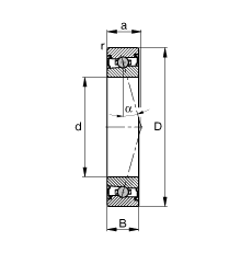 主軸軸承 HCS7003-C-T-P4S, 調(diào)節(jié)，成對安裝，接觸角 α = 15°，兩側(cè)唇密封，非接觸，限制公差