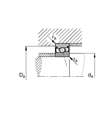 主軸軸承 HSS7028-E-T-P4S, 調(diào)節(jié)，成對(duì)安裝，接觸角 α = 25°，兩側(cè)唇密封，非接觸，限制公差