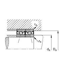 主軸軸承 HSS7028-E-T-P4S, 調(diào)節(jié)，成對(duì)安裝，接觸角 α = 25°，兩側(cè)唇密封，非接觸，限制公差