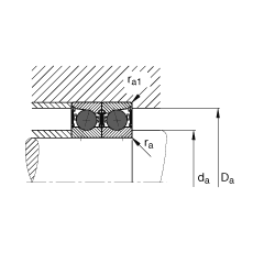 主軸軸承 HCB7010-E-2RSD-T-P4S, 調(diào)節(jié)，成對或單元安裝，接觸角 α = 25°，陶瓷球，兩側(cè)唇密封，非接觸，限制公差