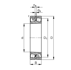 調(diào)心滾子軸承 23076-B-K-MB, 根據(jù) DIN 635-2 標準的主要尺寸, 錐孔，錐度 1:12